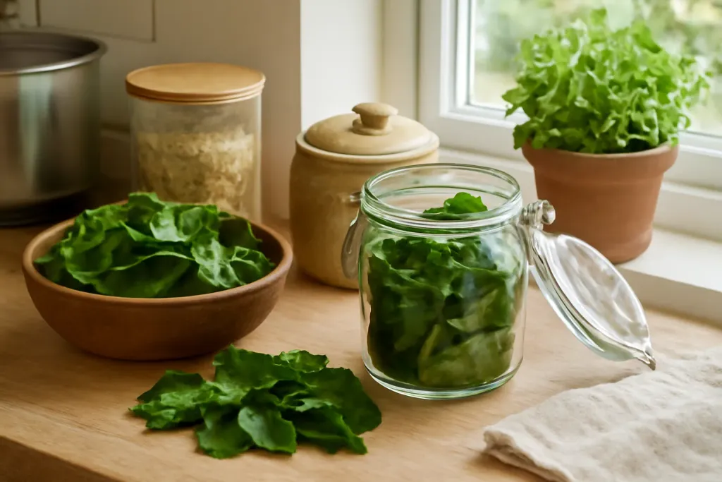 Editorial photo illustrating how to store lime leaves